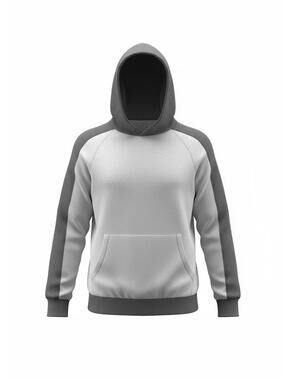 Gray and White Two-Tone Hoodie Sweatshirt